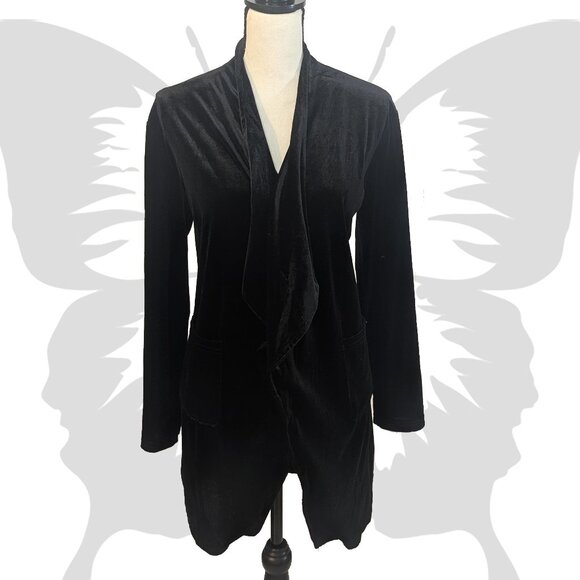 Unbranded Sweaters - 🎉Host Pick!🎉 Black Velvet Drape Cardigan